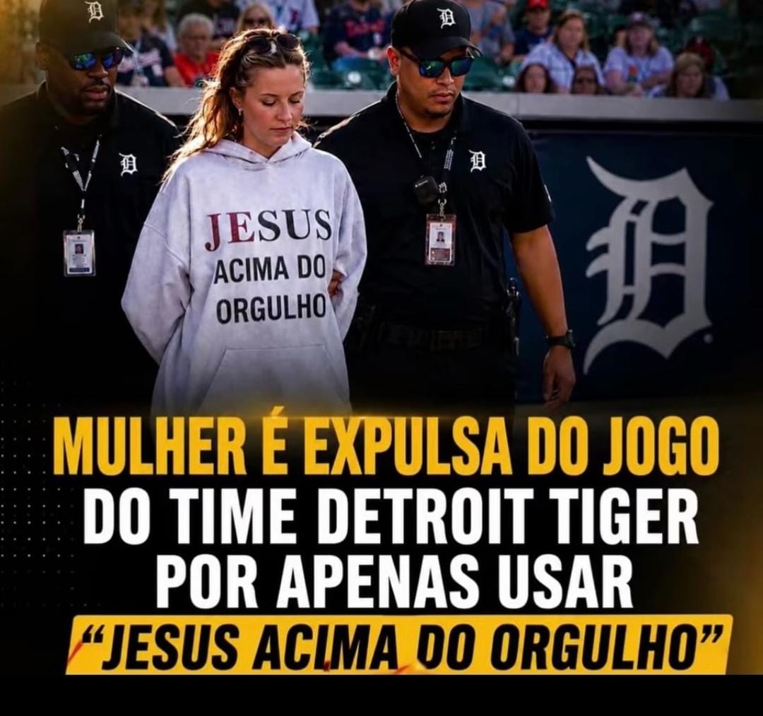 Torcedora afirma ter sido retirada de estádio após usar moletom com mensagem cristã nos Estados Unidos Uma situação envolvendo liberdade de expressão e manifestação de fé cristã tem gerado debates nas redes sociais e na imprensa internacional. A torcedora Paige Combs-Morgan afirmou ter sido retirada do estádio Comerica Park, durante uma partida entre Detroit Tigers e Chicago White Sox, após utilizar um moletom com a frase "Jesus Over Pride" ("Jesus Acima do Orgulho"). Segundo o relato da própria torcedora, ela foi abordada por funcionários do estádio e por policiais depois que pessoas presentes fizeram reclamações sobre a mensagem estampada em sua roupa. Paige declarou que sua intenção era apenas expressar sua fé cristã de forma pacífica. Por outro lado, há informações de que a organização do estádio afirma que a retirada não ocorreu apenas por causa da vestimenta, mas também por questões relacionadas ao comportamento da torcedora durante o evento. As diferentes versões do caso continuam sendo discutidas. O episódio rapidamente ganhou repercussão nas redes sociais, levantando debates sobre liberdade religiosa, liberdade de expressão e os limites das regras adotadas em eventos esportivos. Independentemente das interpretações, o caso reacende uma discussão importante sobre o direito de manifestação de crenças em espaços públicos e privados, tema que tem despertado atenção em diversos países. A Rádio VIP On Line continuará acompanhando os desdobramentos desta notícia e trará novas informações caso haja posicionamentos oficiais das partes envolvidas. Fonte: Informações baseadas em relatos públicos da torcedora, reportagens da imprensa internacional e publicações divulgadas nas redes sociais.